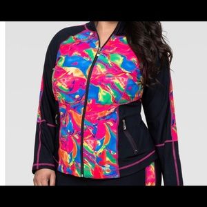 POPULAR MARBLE PRINT ACTIVE JACKET